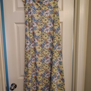 LuLaRoe Yellow and Blue Floral Dress